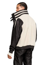 JONNY COTA Coats & Jackets SHEARLING BOMBER JACKET IN BONE