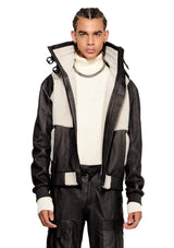 JONNY COTA Coats & Jackets XS / BONE SHEARLING BOMBER JACKET IN BONE