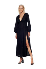 JONNY COTA DRESSES XS / BLACK POET MAXI DRESS IN BLACK