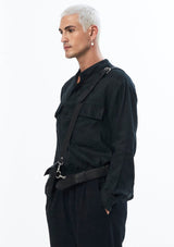 JONNY COTA Handbags, Wallets & Cases BLACK / OS LEATHER BANDEU BAG IN BLACK