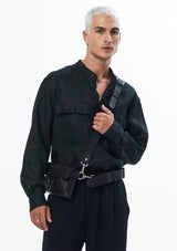 JONNY COTA Handbags, Wallets & Cases BLACK / OS LEATHER BANDEU BAG IN BLACK