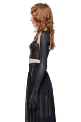 JONNY COTA LEATHER GLOVE SLEEVES IN BLACK