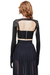 JONNY COTA LEATHER GLOVE SLEEVES IN BLACK