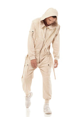 JONNY COTA mens-jumpsuit HOODED JUMPSUIT IN FOG.