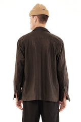 JONNY COTA mens-tops LEATHER SHIRT JACKET IN BLACK