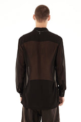 JONNY COTA mens-tops SHEER COLLAR SHIRT IN BLACK