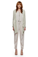 JONNY COTA MESH DRAPED HOODIE IN BONE