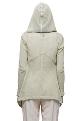 JONNY COTA MESH DRAPED HOODIE IN BONE