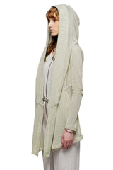 JONNY COTA MESH DRAPED HOODIE IN BONE