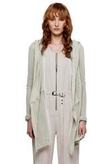 JONNY COTA MESH DRAPED HOODIE IN BONE