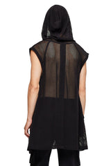 JONNY COTA MESH MONK HOODIE IN BLACK