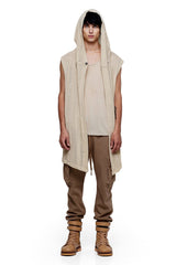JONNY COTA MESH MONK HOODIE IN BONE