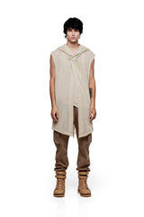 JONNY COTA MESH MONK HOODIE IN BONE