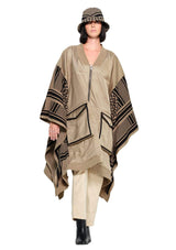 JONNY COTA Outerwear OS / DESERT SCARF MOUNTAIN PONCHO IN DESERT SCARF
