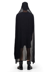 JONNY COTA SHEER CAPE HAT IN BLACK