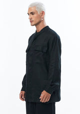 JONNY COTA Shirt OVERSIZE POCKET SHIRT IN BLACK
