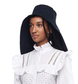 JONNY COTA VEILED BUCKET HAT IN BLACK