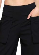JONNY COTA WIDE LEG TROUSERS IN BLACK