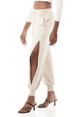 JONNY COTA womens-bottoms Copy of OPEN LEG JERSEY PANTS IN BLACK