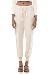 JONNY COTA womens-bottoms Copy of OPEN LEG JERSEY PANTS IN BLACK