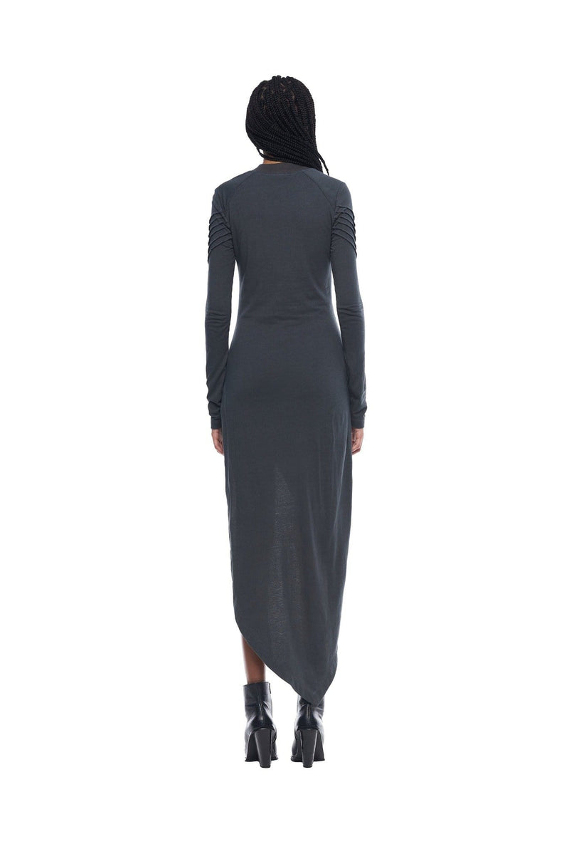 JONNY COTA womens-dresses ASYMMETRICAL MINI DRESS IN GREY