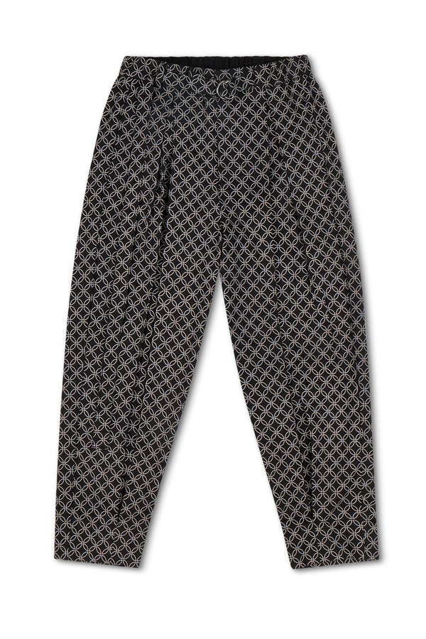 BELTED TROUSERS IN BLACK TOKYO PRINT