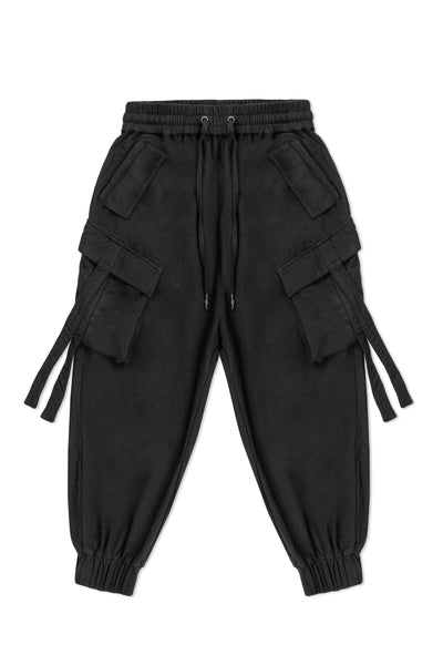 VERSION OF YOU♥︎NylonCargoPants/CHARCOAL Charcoal Cool Nylon Zipper Pants