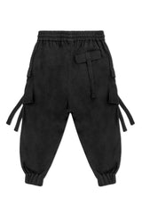 TERRY CARGO PANTS IN BLACK