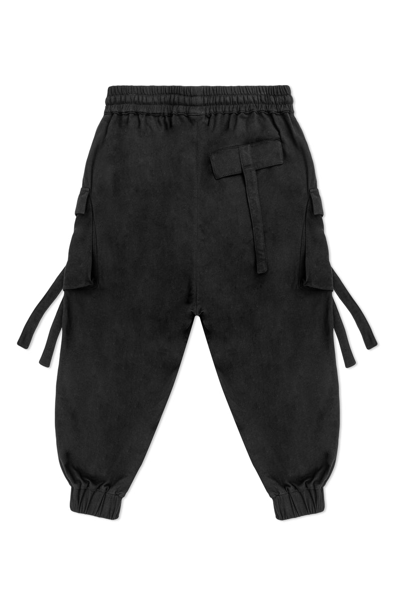 TERRY CARGO PANTS IN BLACK