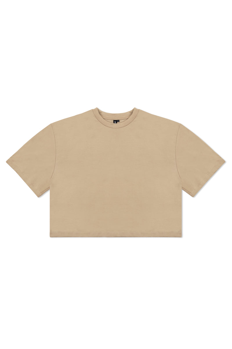 TERRY BOXY T-SHIRT IN KHAKY