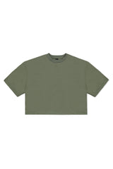 TERRY BOXY T-SHIRT IN GRASS GREEN