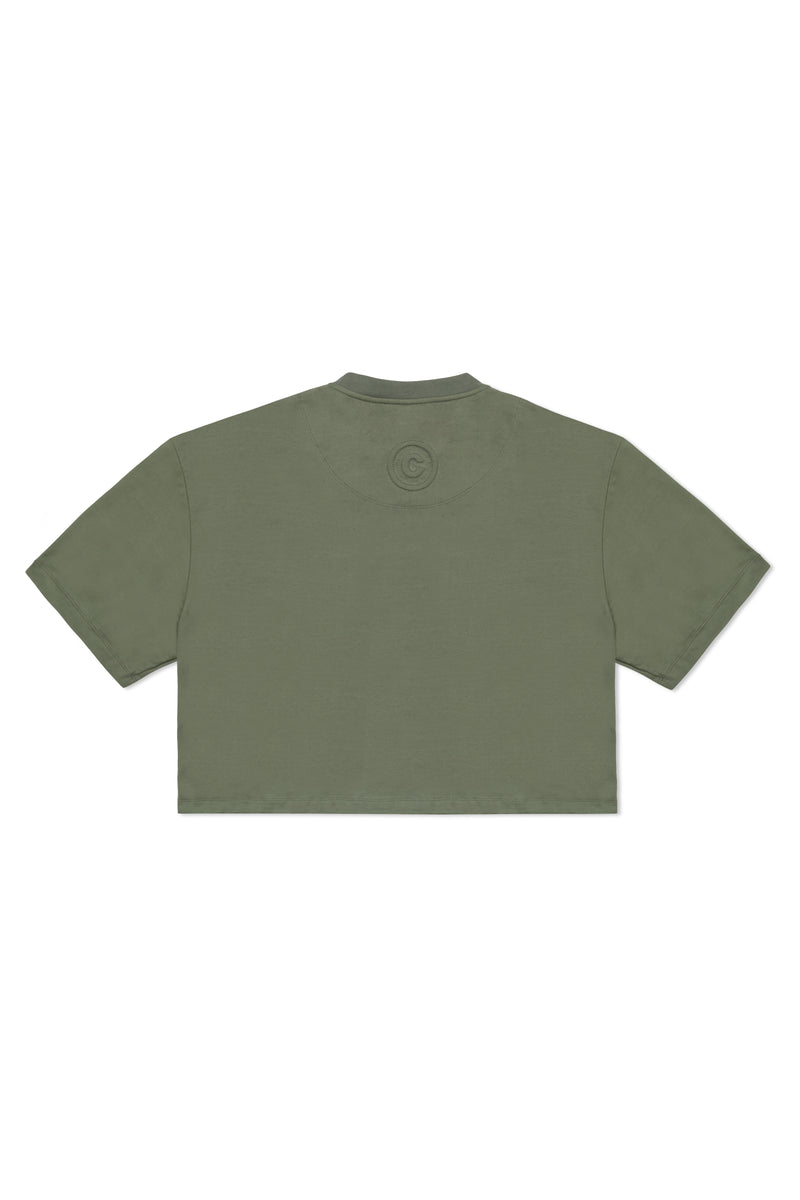 TERRY BOXY T-SHIRT IN GRASS GREEN