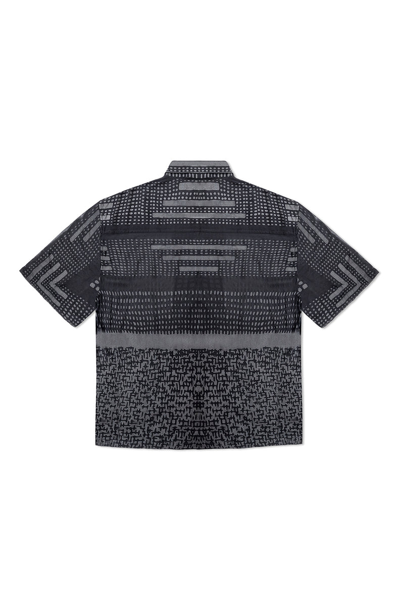 SHEER SAHARA PARTY SHIRT IN BLACK