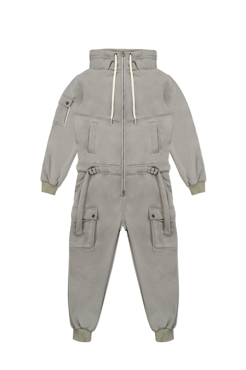 FLEECE JUMPSUIT IN ASH