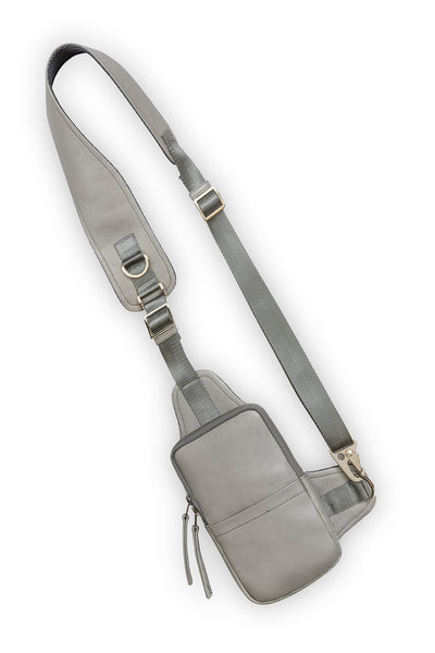 LEATHER RACER BAG IN SILVER – JONNY COTA