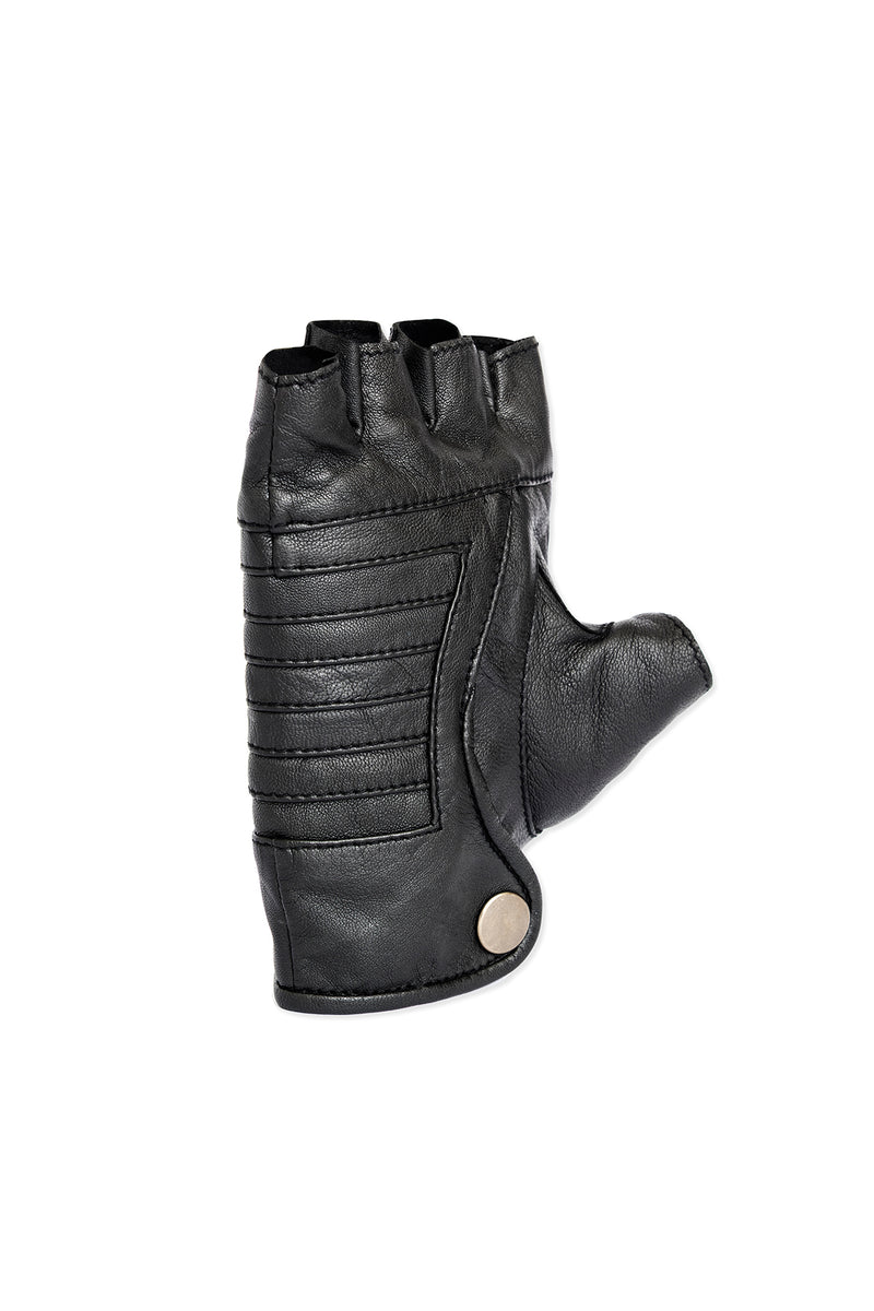 PLEATED GLOVES IN BLACK