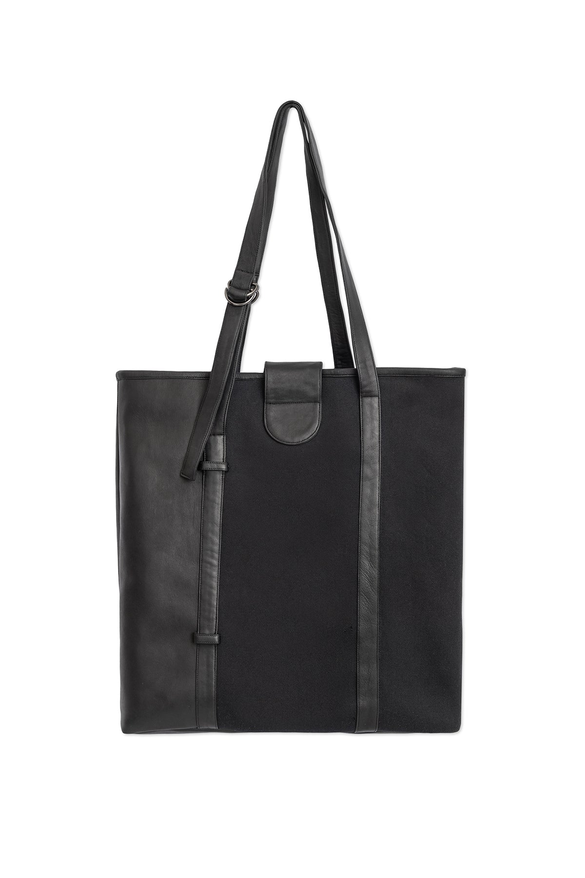 LEATHER LOGO TOTE BAG IN BLACK – JONNY COTA