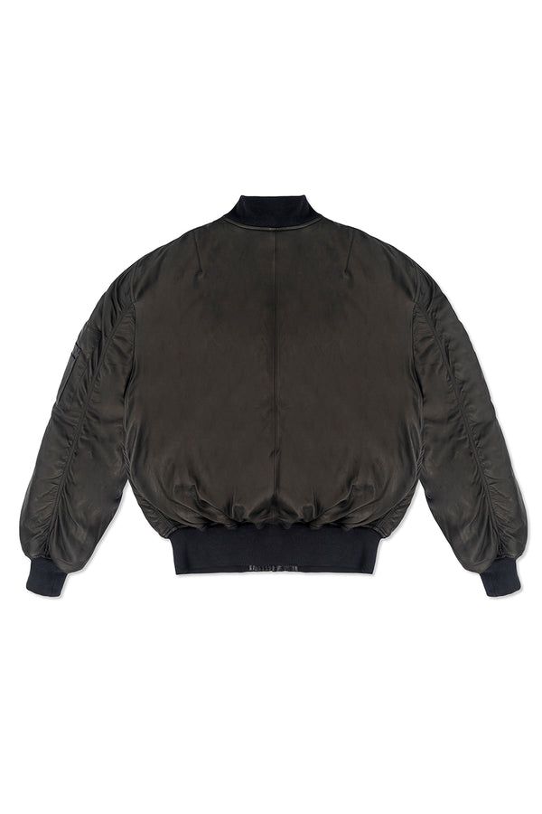 AVIATOR BOMBER JACKET IN BLACK LEATHER