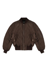 AVIATOR BOMBER JACKET IN BROWN LEATHER