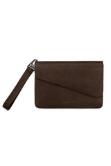 ASYM CLUTCH IN BROWN LEATHER