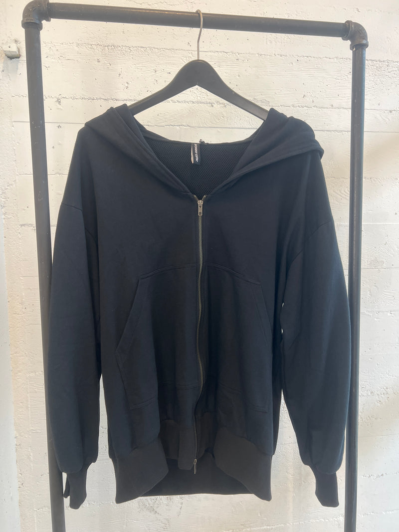 Skingraft Oversized Fleece zip up hoodie sample one size blac- Mens