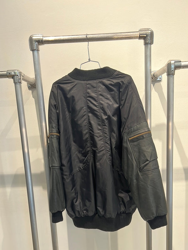 Oversize Nylon and leather bomber jacket Skingraft men’s large