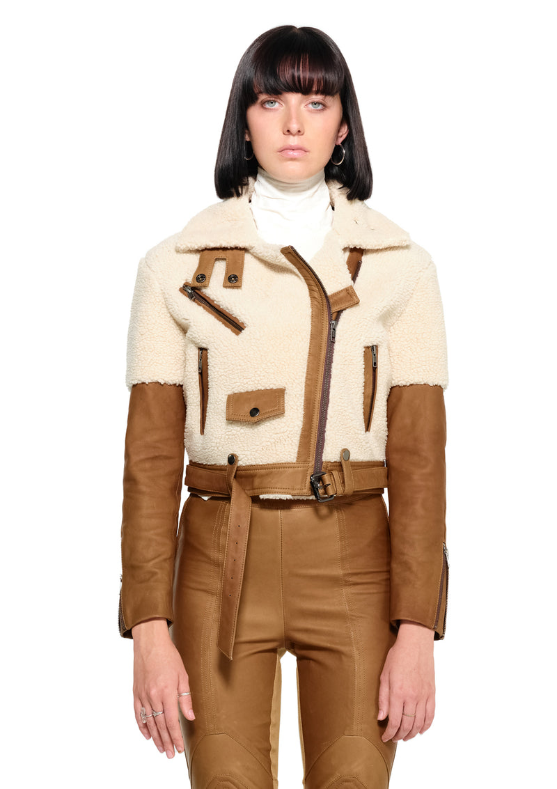 Women’s Shearling and leather jacket size S