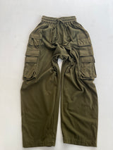 Jersey cotton cargo boxer pants green size XS