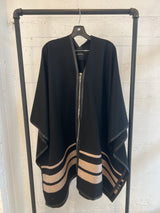 Wool poncho in black