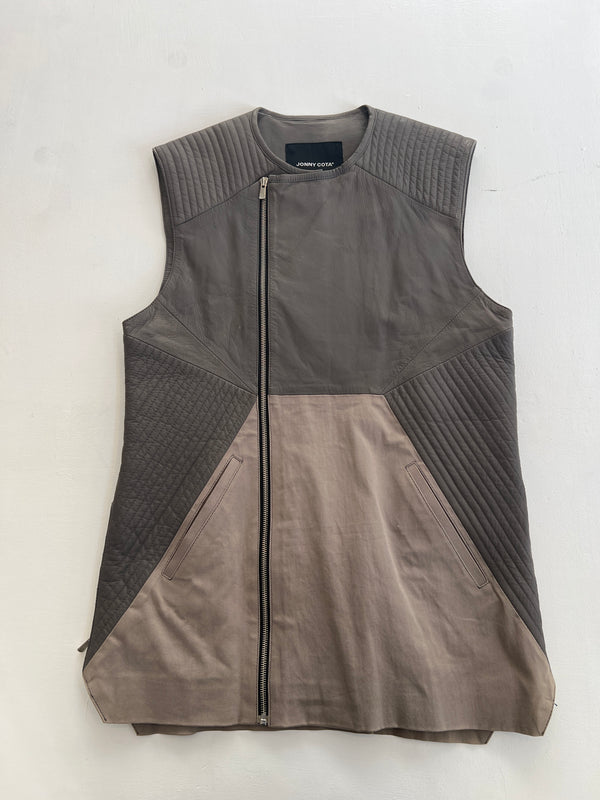 Skingraft leather vest