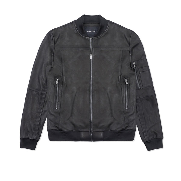 【年内限定値下】OAF POCKET DETAIL LEATHER BOMBER Zip Front Pocket Detail Bomber Jacket In Washed Khaki Faux