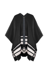 Wool poncho in black