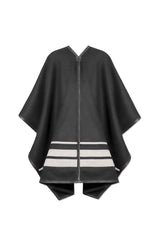 Wool poncho in black