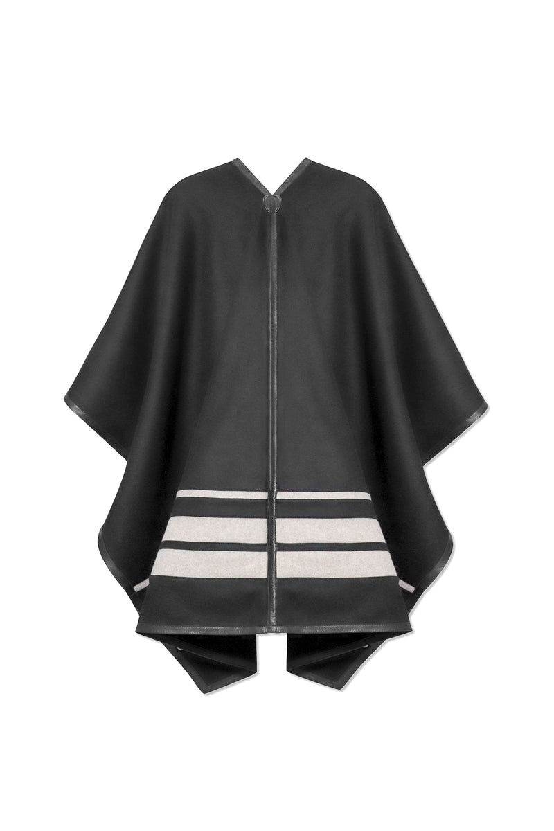 Wool poncho in black